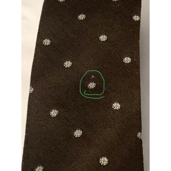 ARNIE Men’s Brown & White Neck Tie Arnold Palmer 60% Wool 40% Silk 55” Long - Picture 8 of 10